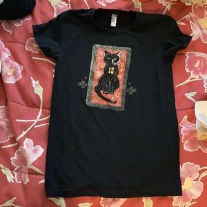 Lucky / unlucky tshirt black goth / alternative